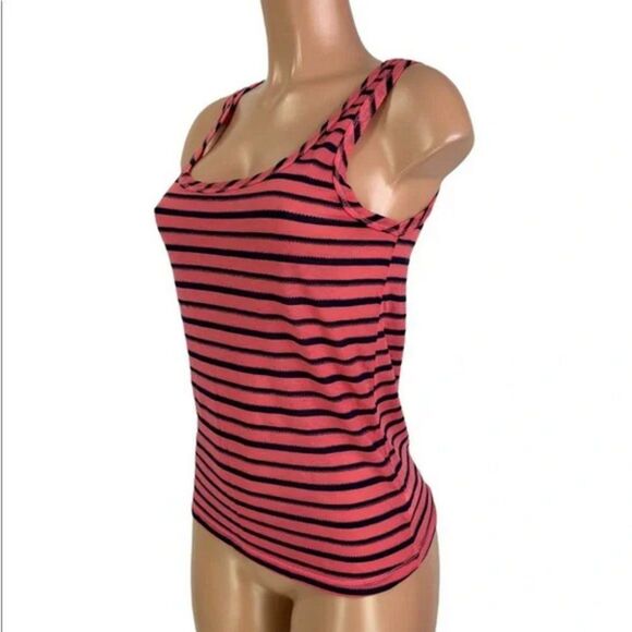 Splendid Striped Lightweight Sleeveless Tank Top in Pink and Navy Blue (NWT) - Picture 3 of 6